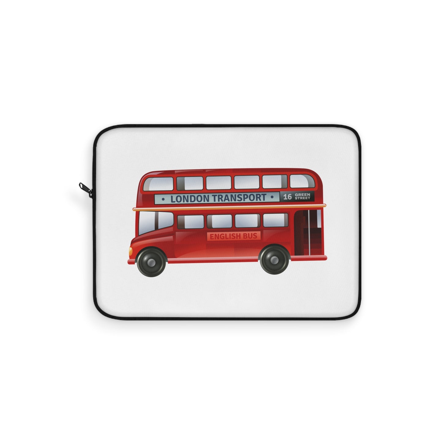 London Bus Laptop Sleeve – Stylish Tech Accessory, Gift for Travelers, Unique Laptop Case, London-themed, Secure Protective Cover