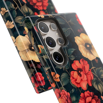 Floral Phone Case, Tough Cases, Flower Motif, Protective Cover, Gift for Her, Floral Design, Spring Accessory