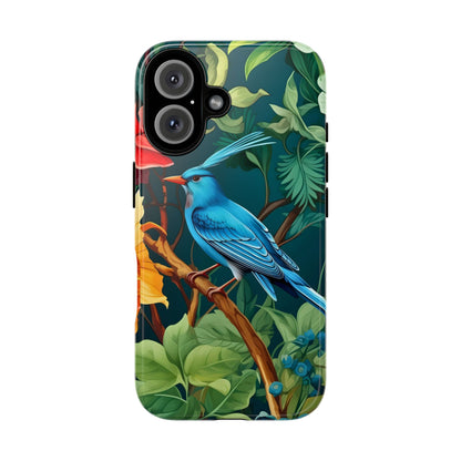 Tough Cases - Vibrant Bird Phone Case, Floral Design, Nature Lover, Unique Gift, Stylish Protection, Phone Accessories