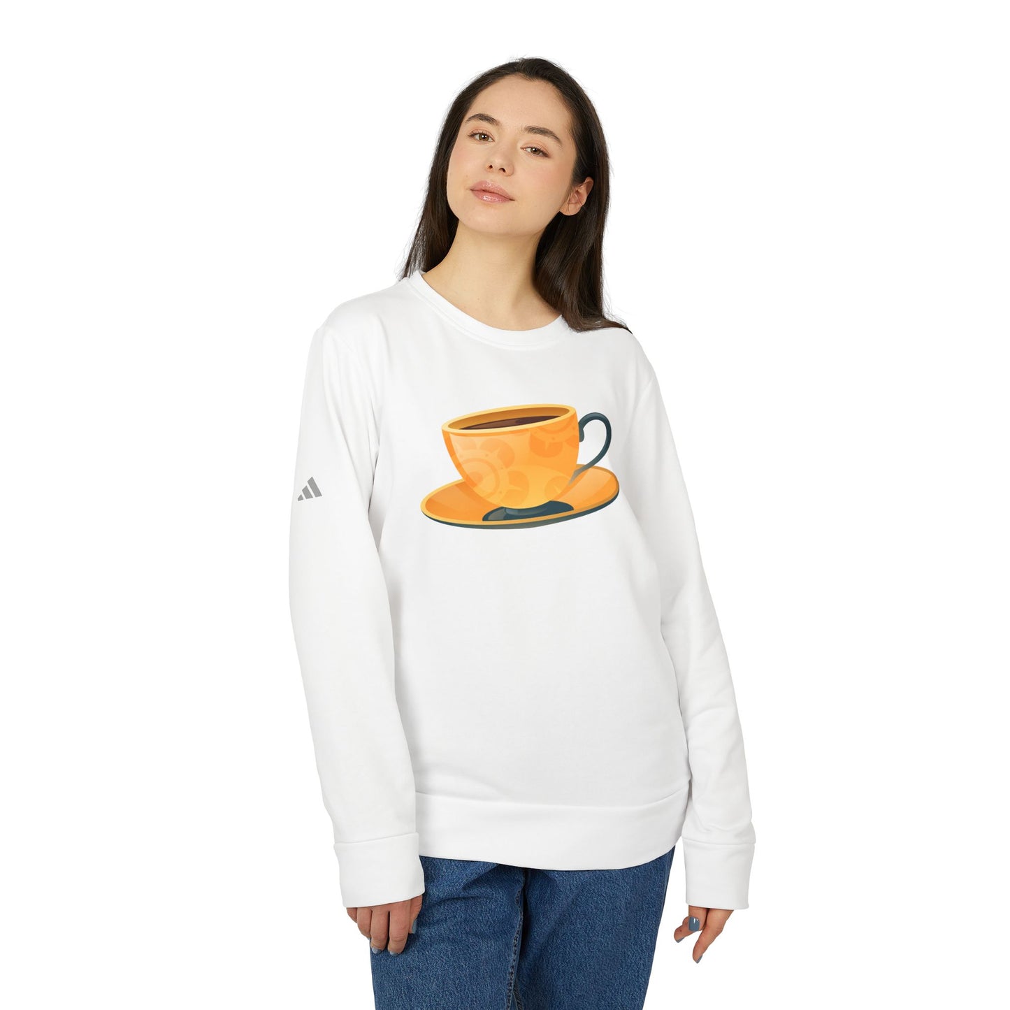 Unisex Fleece Crewneck Sweatshirt - Cozy Coffee Cup