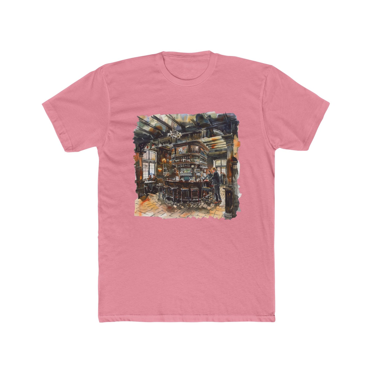 London Pub Interior Trendy Unisex Cotton Crew Tee