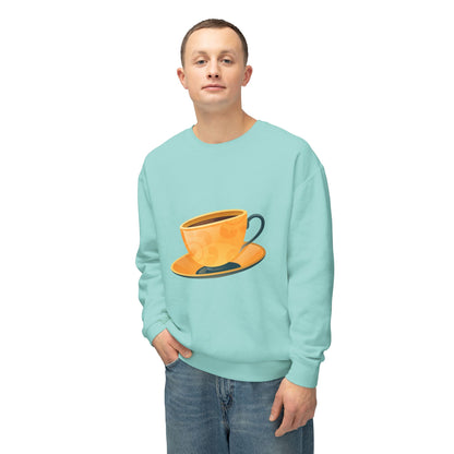 Unisex Lightweight Crewneck Sweatshirt - Elegant British Tea Cup - Classic Tea Time Styled
