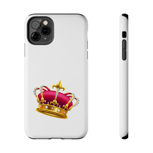Crown Emoji Tough Phone Case, Durable Phone Cover, Stylish Protector, Gift for Him/Her, Trendy Smartphone Accessory