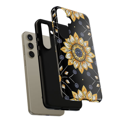 Floral Phone Case with Mandala Design, Tough Cases for iPhone & Samsung, Boho Style, Gift for Her, Unique Accessories