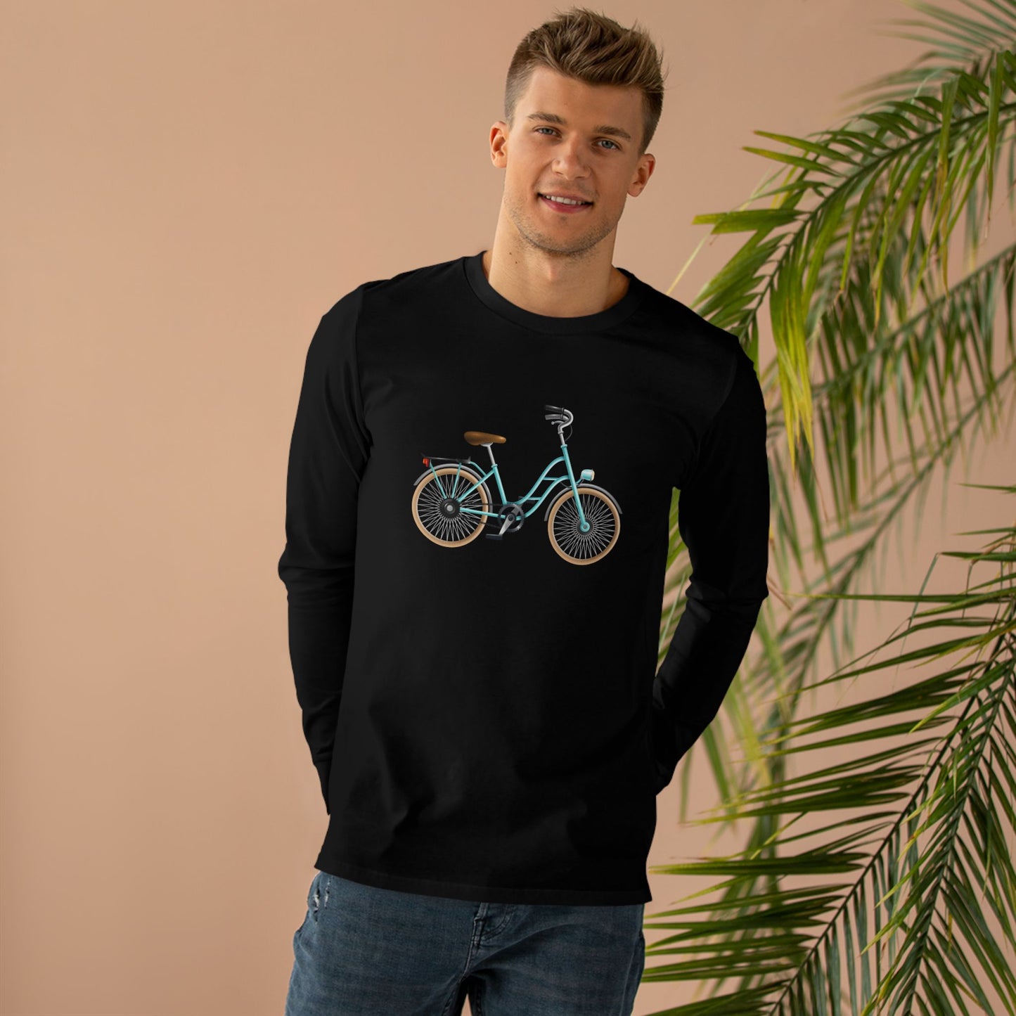 Men’s Base Longsleeve Tee - Vintage British Bicycle
