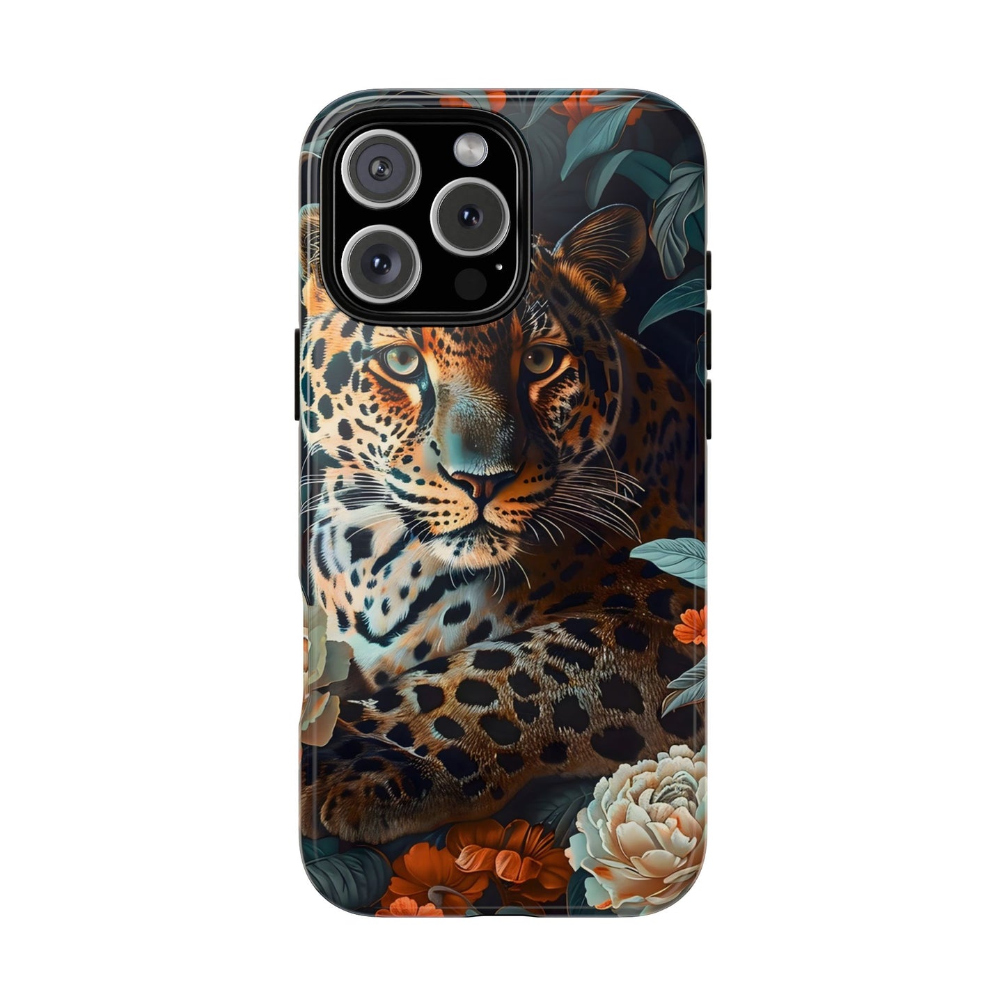Wildlife Phone Case with Leopard Design | Tough Cases, Animal Prints, Floral Phone Cover, Gift for Nature Lovers, Unique Phone Accessories