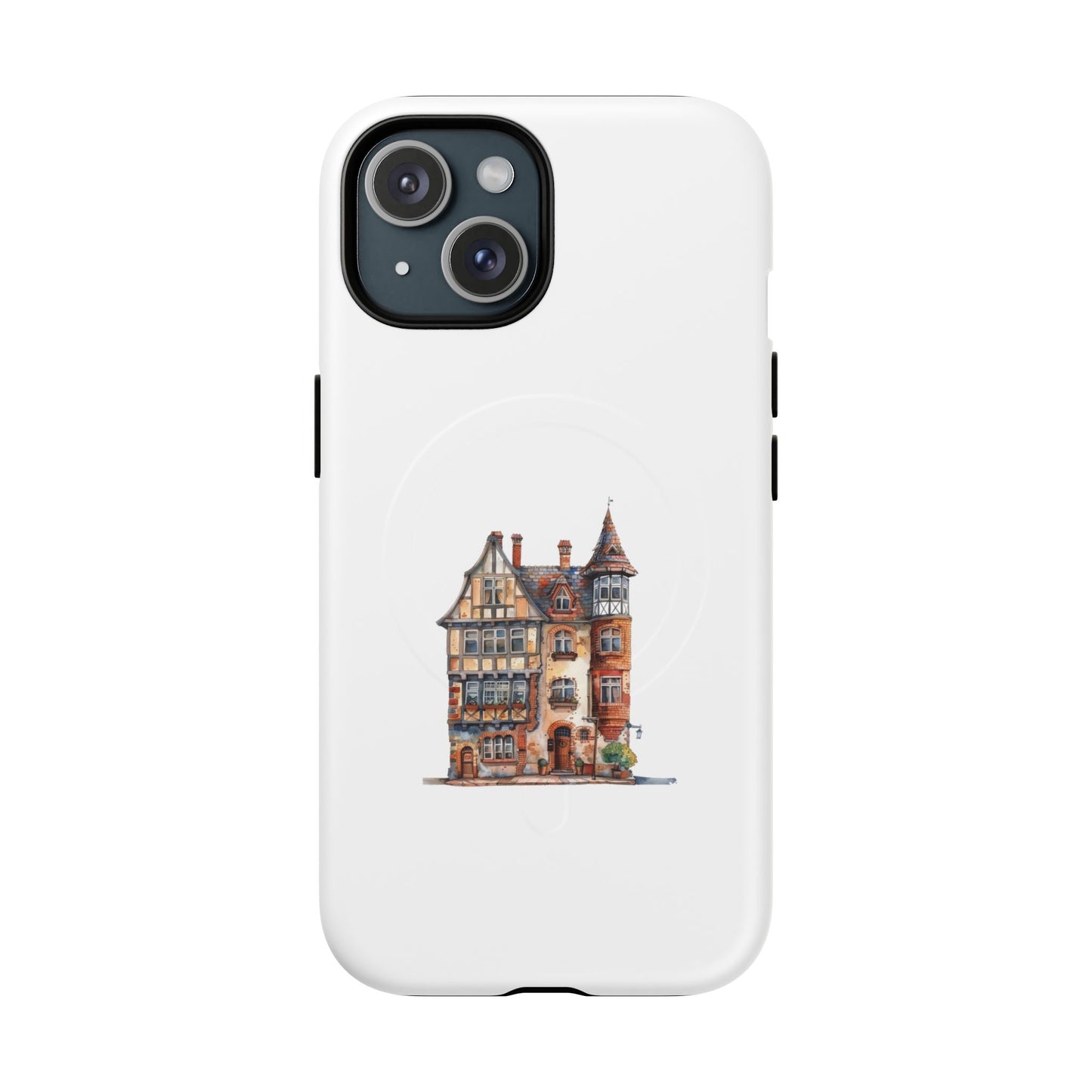 Artistic Magnetic Phone Case | Tough Protective Cover for iPhones | Unique House Design | Gift for Homeowners & Tech Lovers