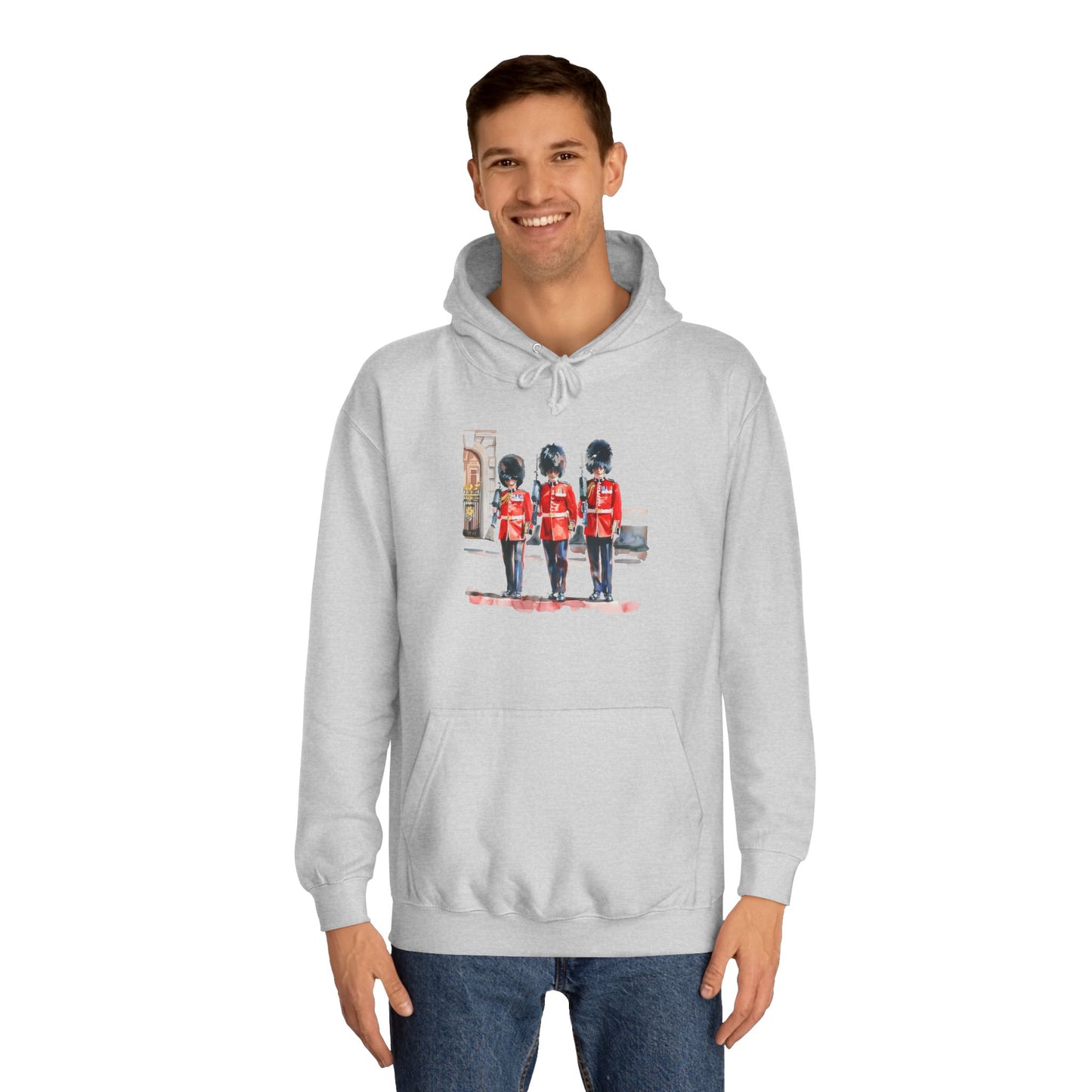Unisex College Hoodie - British Soldier - Classic Military Elegance and Honorable