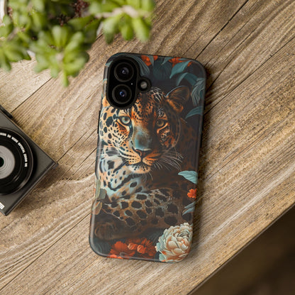 Wildlife Phone Case with Leopard Design | Tough Cases, Animal Prints, Floral Phone Cover, Gift for Nature Lovers, Unique Phone Accessories