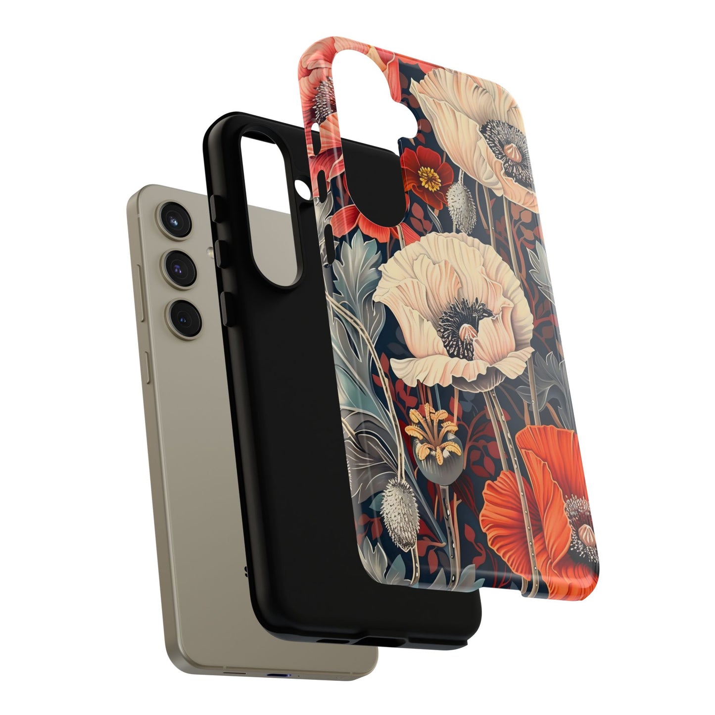 Floral iPhone Case, Tough Phone Cover, Artistic Protection, Flower Design, Unique Gift for Her, Phone Accessory, Trendy Tech