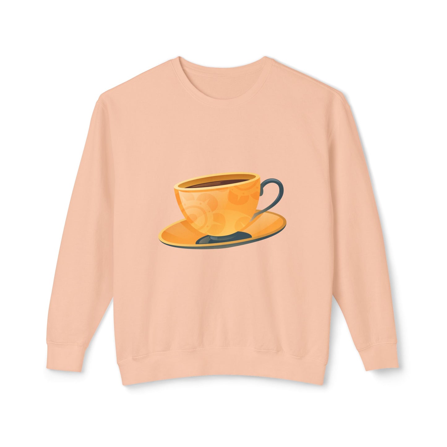 Unisex Lightweight Crewneck Sweatshirt - Elegant British Tea Cup - Classic Tea Time Styled