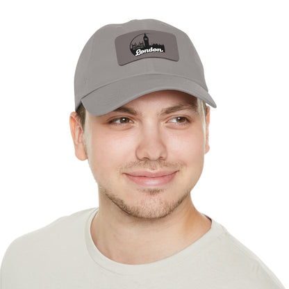 London Tower Stylish Dad Hat with Leather Patch - Perfect Gift for Father's Day, Casual Outings, Travel Enthusiasts, Everyday Wear, Unisex Hat