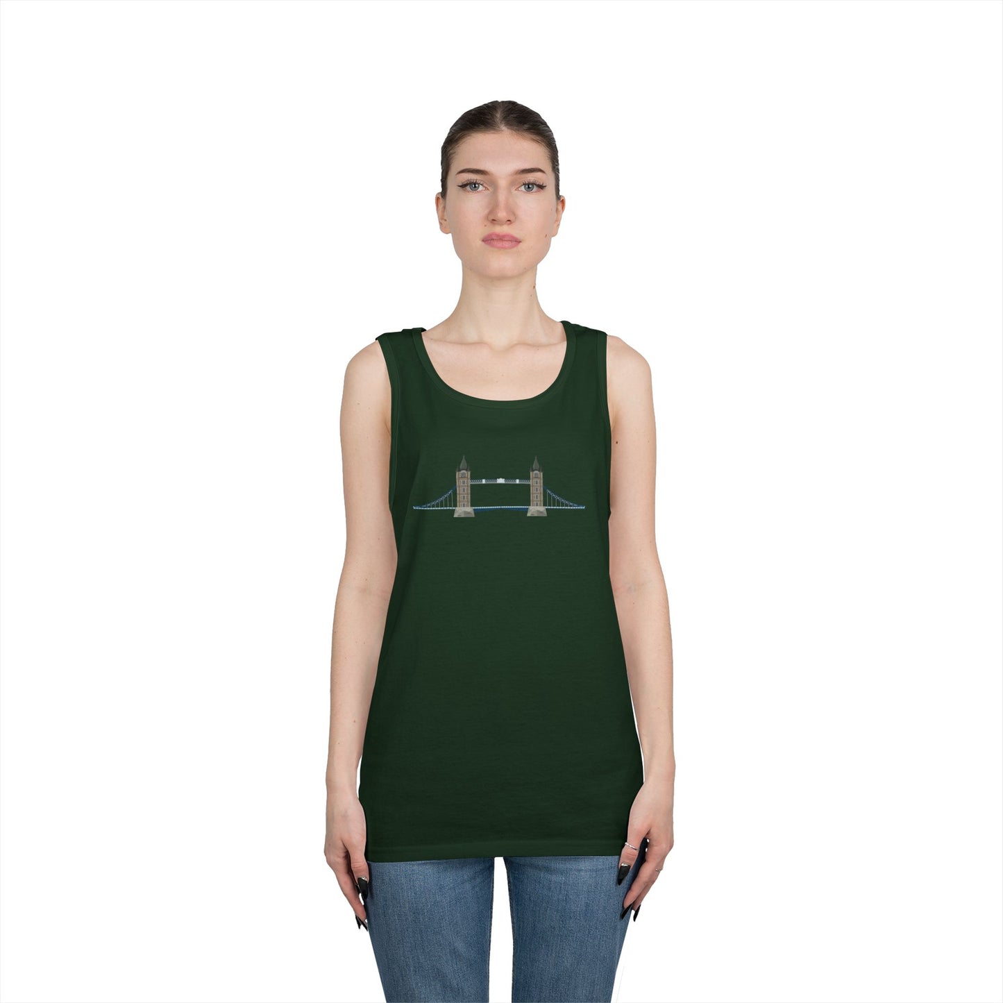Unisex Heavy Cotton Tank Top - Tower Bridge - Iconic London Landmark