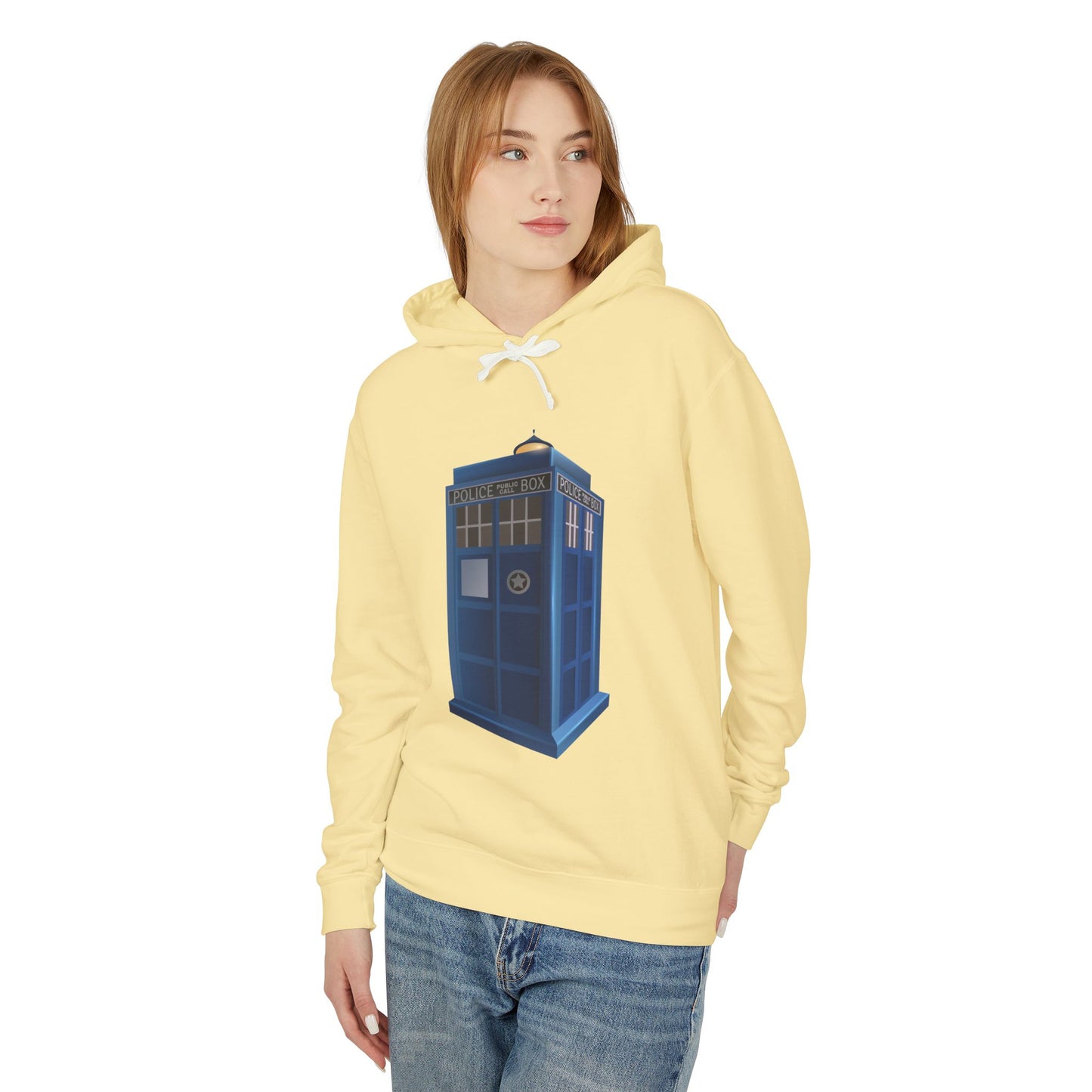 Unisex Lightweight Hooded Sweatshirt - British Police Public Call Box - Iconic TARDIS