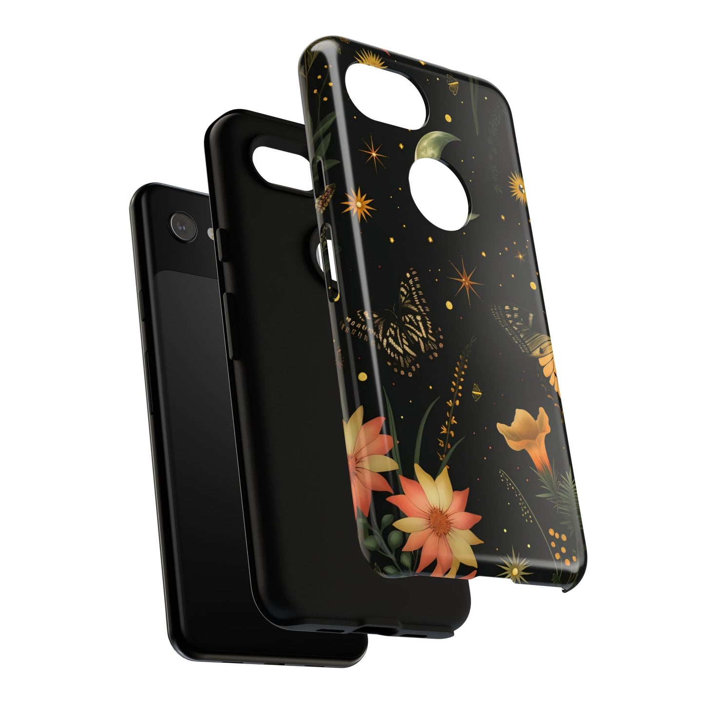 Floral Phone Case - Tough Cases with Moon and Butterflies, Bohemian Chic, Gift for Nature Lovers, Unique Tech Accessories, Stylish [...]