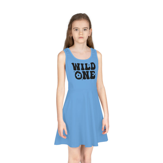 Girls'  Sleeveless Sundress - Cute Wild One First Birthday Design - Playful Summer Dress for Toddlers