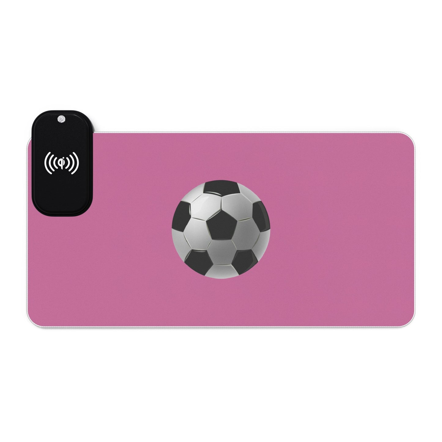 Black and White Soccer Ball - LED Gaming Mouse Pad with Wireless Charging, Ideal for Gamers, Modern Desk Decor, Perfect Gift for Birthdays, Holidays, and More