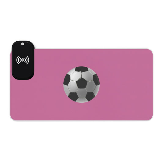 Black and White Soccer Ball - LED Gaming Mouse Pad with Wireless Charging, Ideal for Gamers, Modern Desk Decor, Perfect Gift for Birthdays, Holidays, and More
