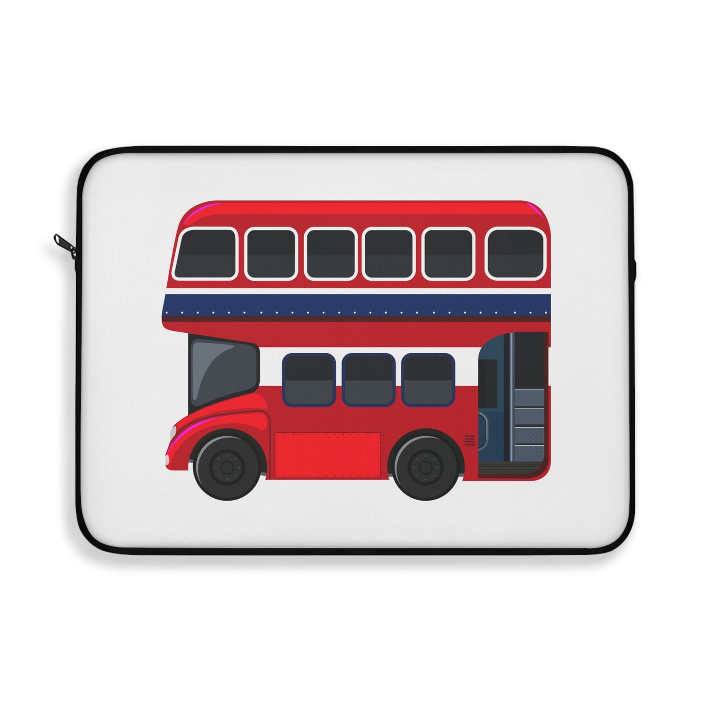 Red Double-Decker Bus Laptop Sleeve, Cute Tech Case, Gift for London Lovers, Travel Accessory, Modern Laptop Bag
