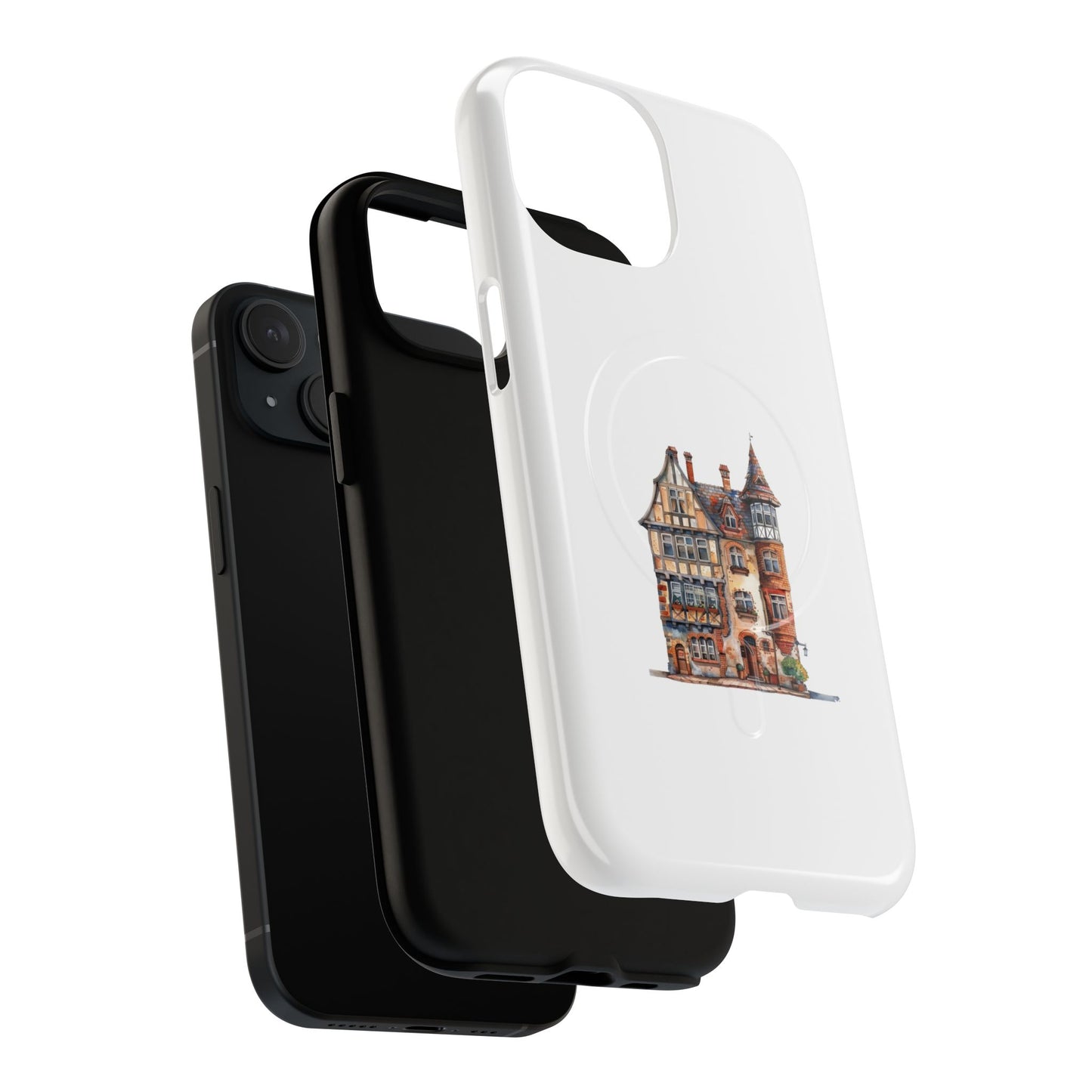 Artistic Magnetic Phone Case | Tough Protective Cover for iPhones | Unique House Design | Gift for Homeowners & Tech Lovers