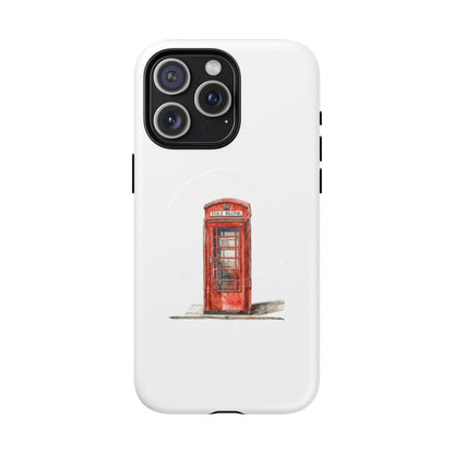 Classic London Phone Booth Magnetic Case, Tough Phone Cases, Gift for Travelers, Unique Phone Accessories, Personalized Phone Protection