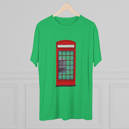 Iconic British Public Telephone - Classic Red Phone Box Unisex Tri-Blend Crew Tee