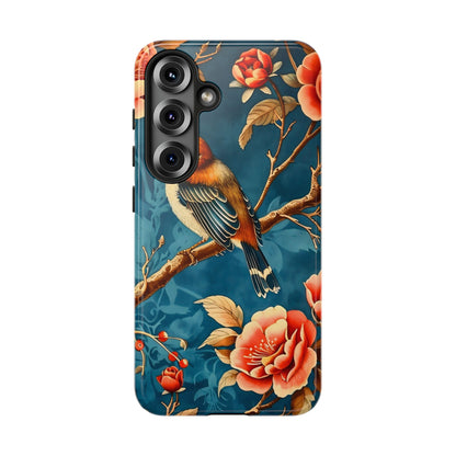 Bird & Floral Phone Case, Tough Cases for Nature Lovers, Gift for Her, Customizable Design, Vibrant Tech Accessories