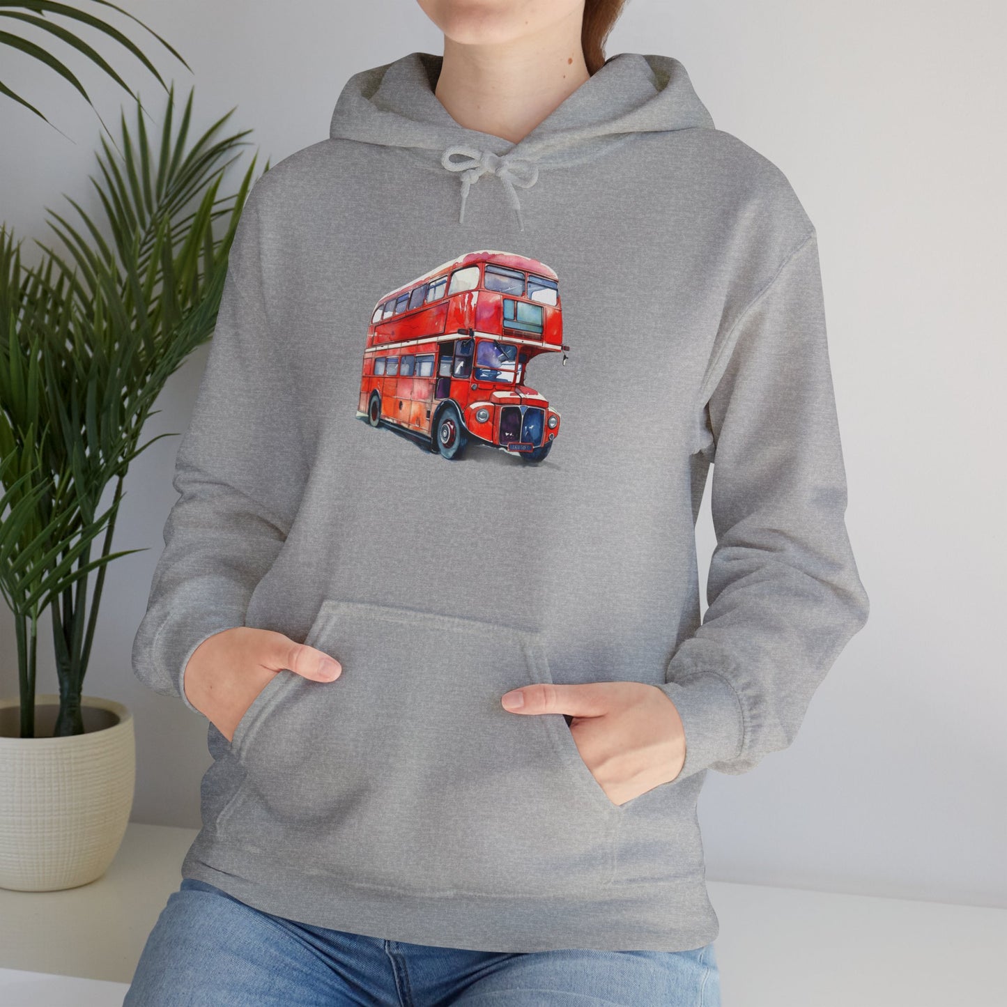 Unisex Heavy Blend™ Hooded Sweatshirt - The Heart of London - Iconic Double-Decker Buses