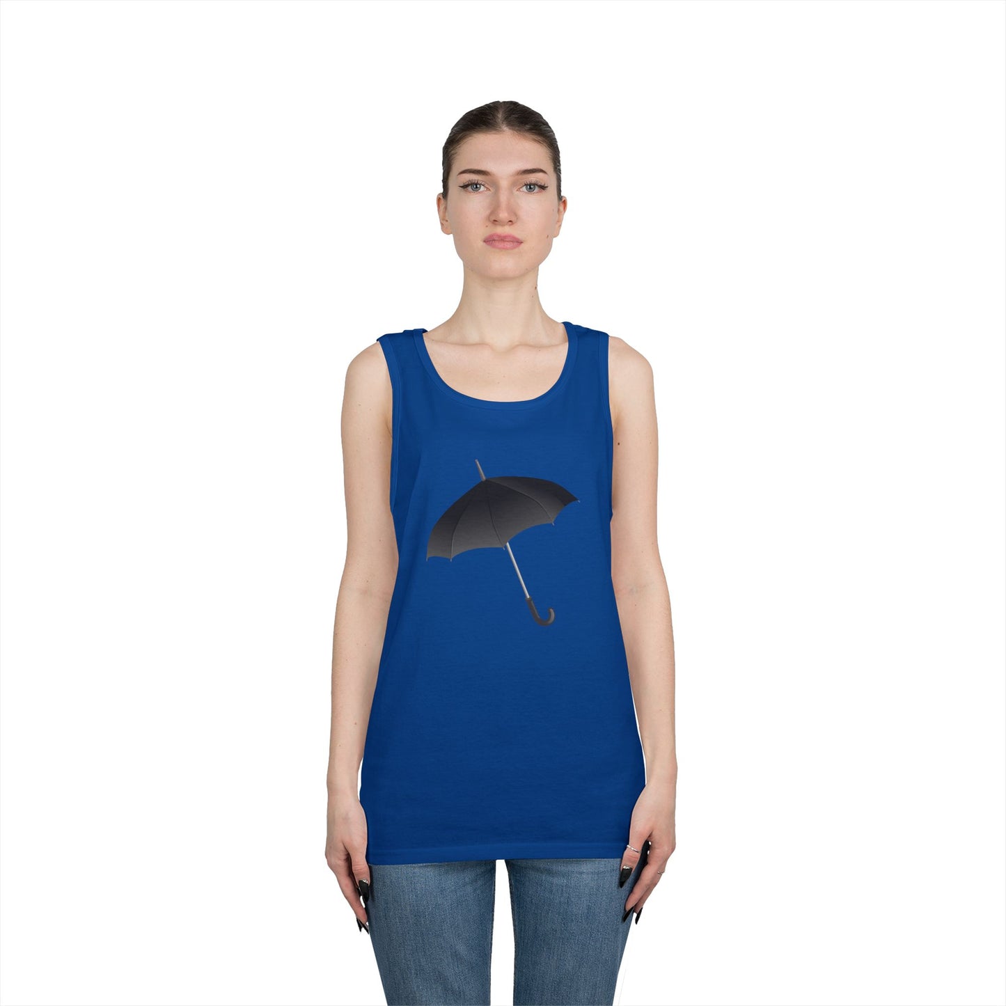 Unisex Heavy Cotton Tank Top - Regal Royal Umbrella - Elegant and Majestic Design