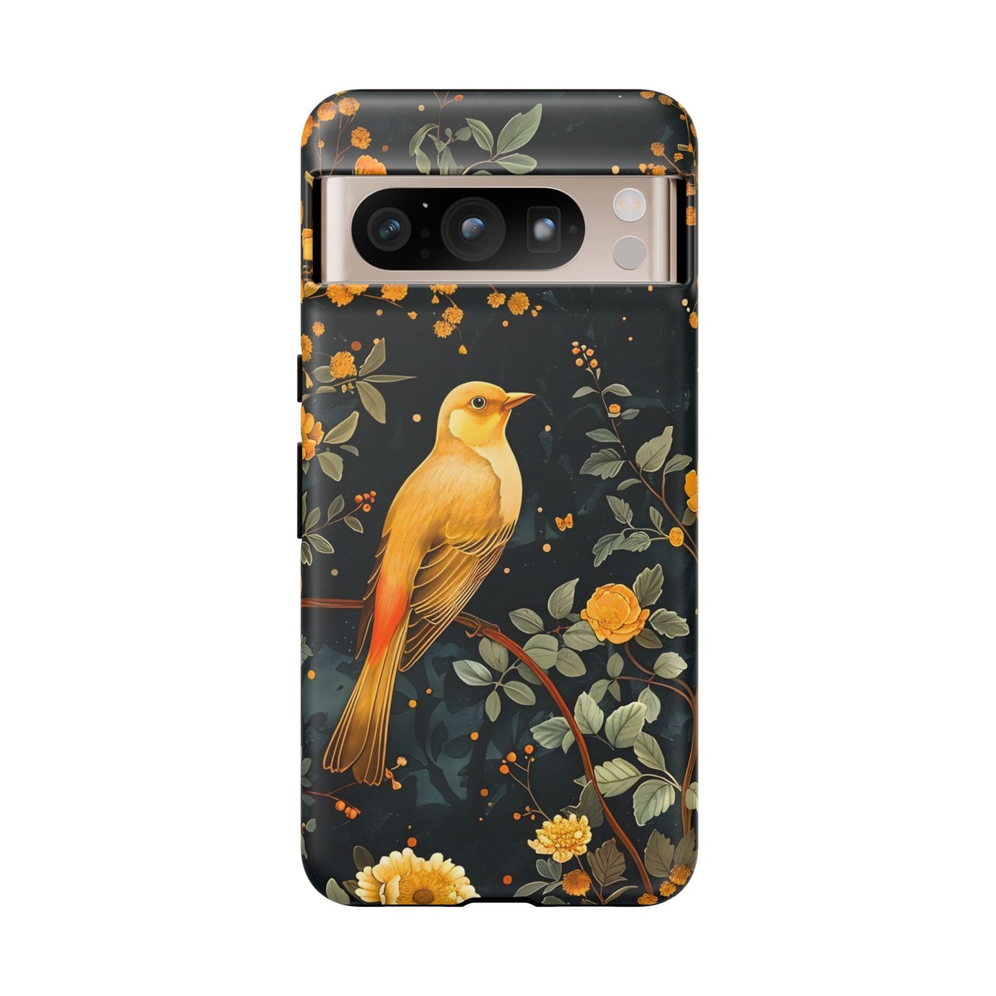 Floral Phone Case, Tough Cases with Bird Design, Nature Lover Gift, Stylish Protection, Birthday Present, Floral Phone Cover