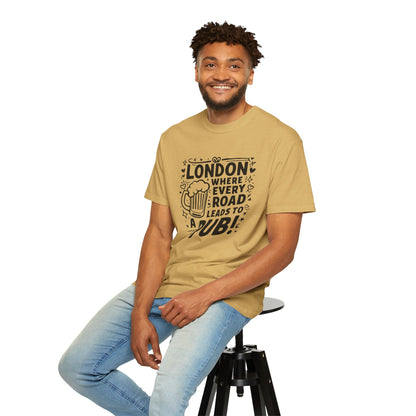London's Nostalgic Road Classic Unisex Garment-Dyed T-shirt