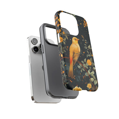 Floral Phone Case, Tough Cases with Bird Design, Nature Lover Gift, Stylish Protection, Birthday Present, Floral Phone Cover