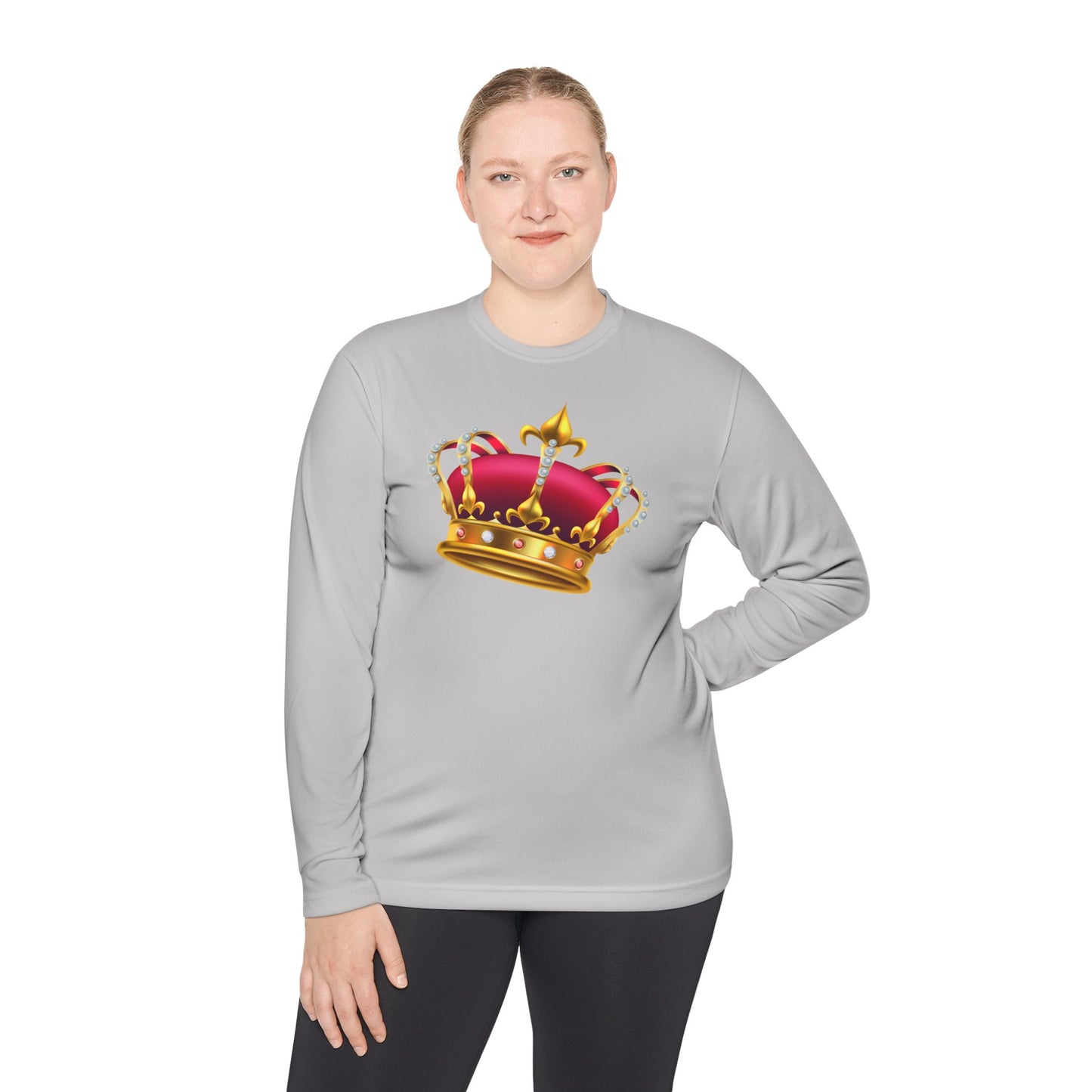 Unisex Lightweight Long Sleeve Tee - Royal Crown  - Perfect for Celebrations & Everyday Wear