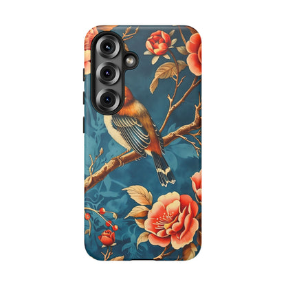 Bird & Floral Phone Case, Tough Cases for Nature Lovers, Gift for Her, Customizable Design, Vibrant Tech Accessories