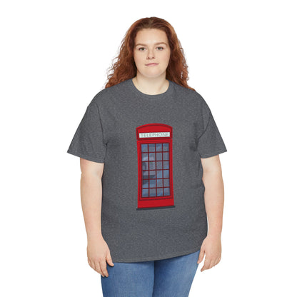 Unisex Heavy Cotton Tee - Iconic British Public Telephone