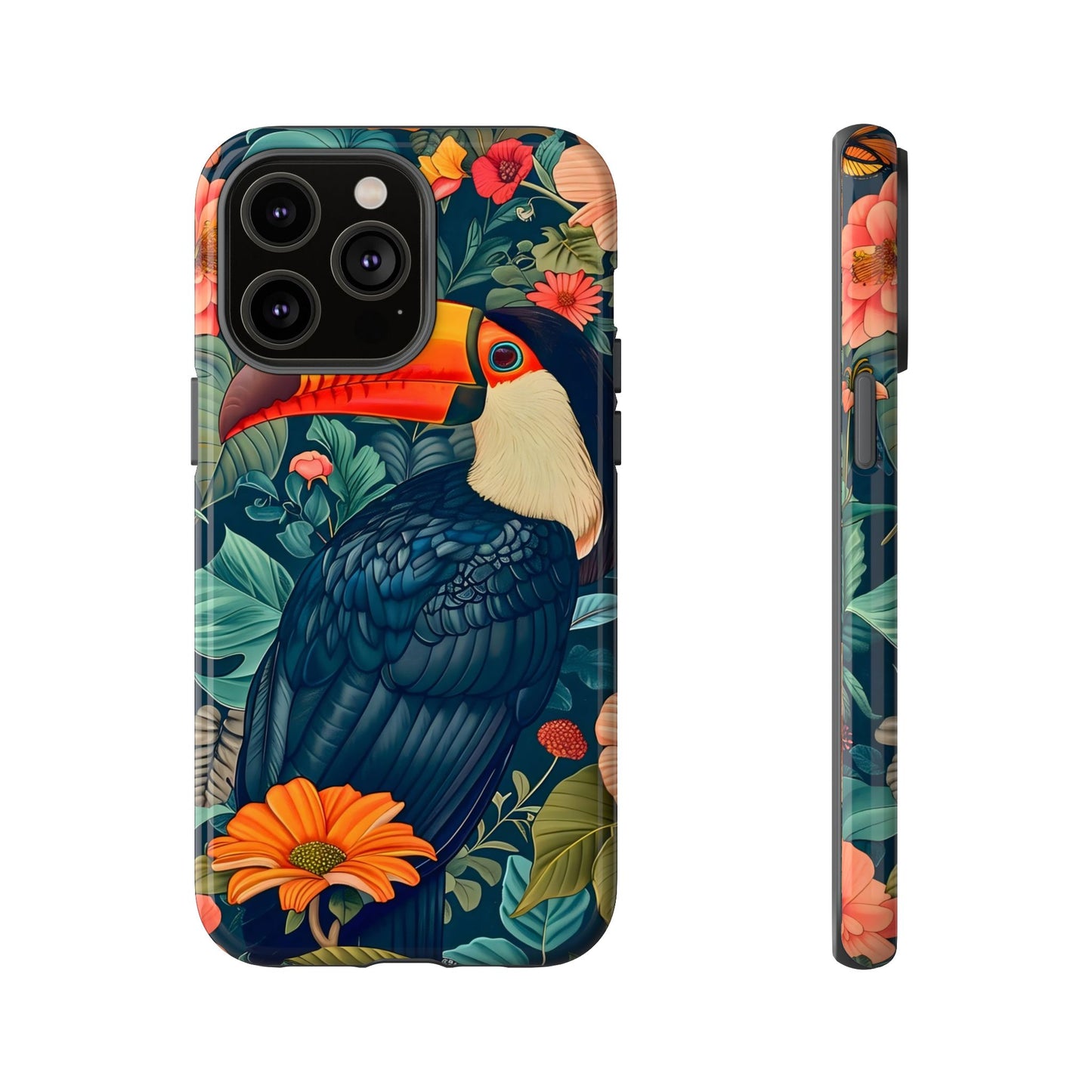 Tropical Toucan Phone Case - Cute Animal Design, Nature Lover Gift, Floral Pattern, Bird Lover Accessory, Summer Vibes
