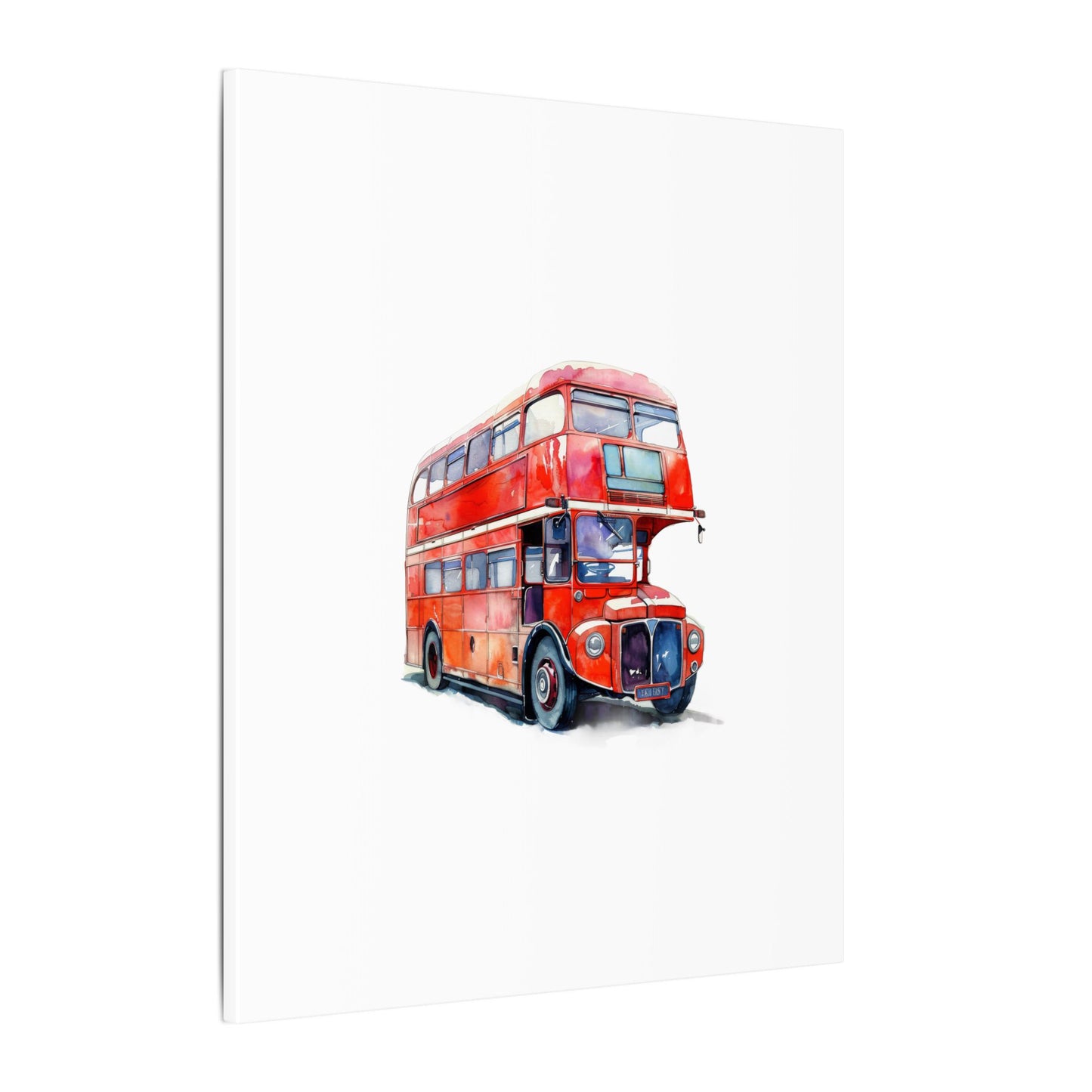 London Red Double-Decker Bus Art Canvas Print, Wall Decor for Travel Lovers, Home Office Gift, Unique Artwork for All Occasions