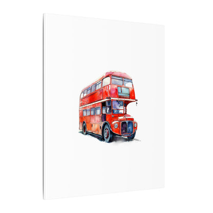 London Red Double-Decker Bus Art Canvas Print, Wall Decor for Travel Lovers, Home Office Gift, Unique Artwork for All Occasions