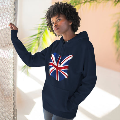 Three-Panel Fleece Hoodie  - The Flag of the United Kingdom