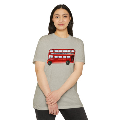 Unisex CVC Jersey T-shirt - The Heart of London - Iconic Double-Decker Buses
