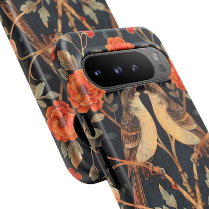 Floral Phone Case – Tough Cases with Bird Design, Unique Gift for Nature Lovers, Stylish Tech Accessory, Phone Cover, Artistic Case