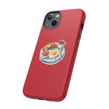 Breakfast-Inspired Phone Case, Tough Phone Covers, Foodie Gifts, Unique Accessories, Cute Kitchen Decor, Red Phone Case