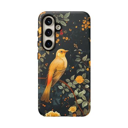Floral Phone Case, Tough Cases with Bird Design, Nature Lover Gift, Stylish Protection, Birthday Present, Floral Phone Cover