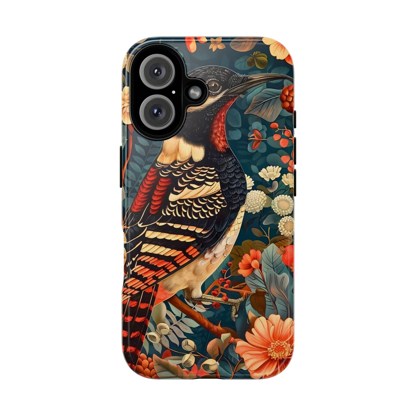 Nature-Inspired Phone Case with Floral Art, Tough Phone Cover, Protective Case, Gift for Nature Lovers, Unique Phone Accessory