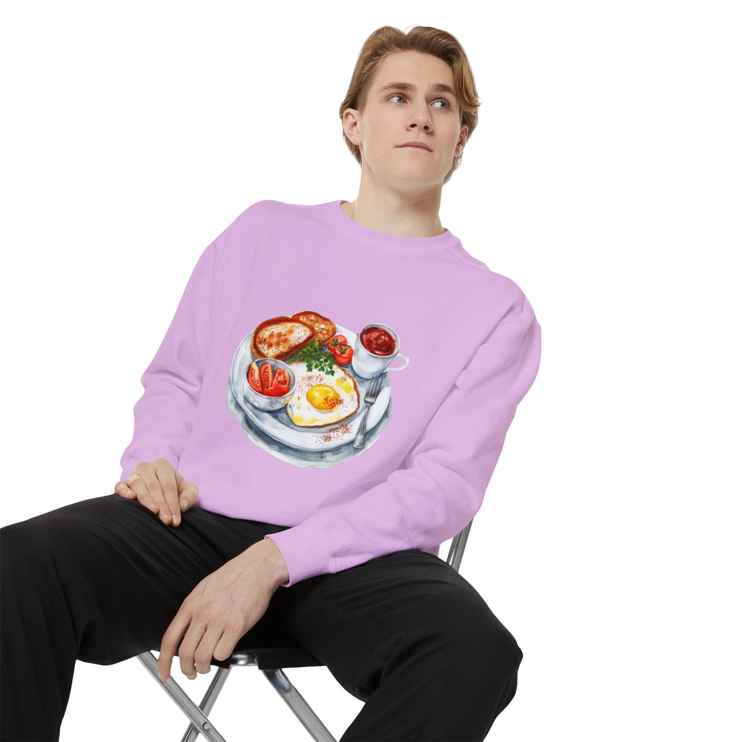 Unisex Garment-Dyed Sweatshirt - British Food Traditional Dishes and Culinary Delights
