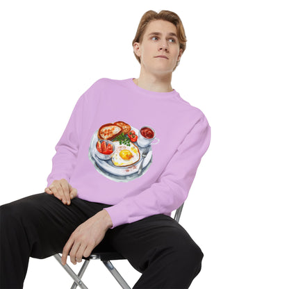 Unisex Garment-Dyed Sweatshirt - British Food Traditional Dishes and Culinary Delights
