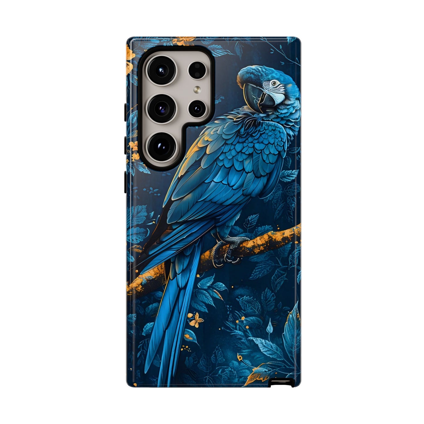 Tough Cases - Vibrant Blue Parrot Phone Case, Tropical Bird Phone Cover, Nature Lover Gift, Eco-Friendly Accessories, Unique Wildlife Decor