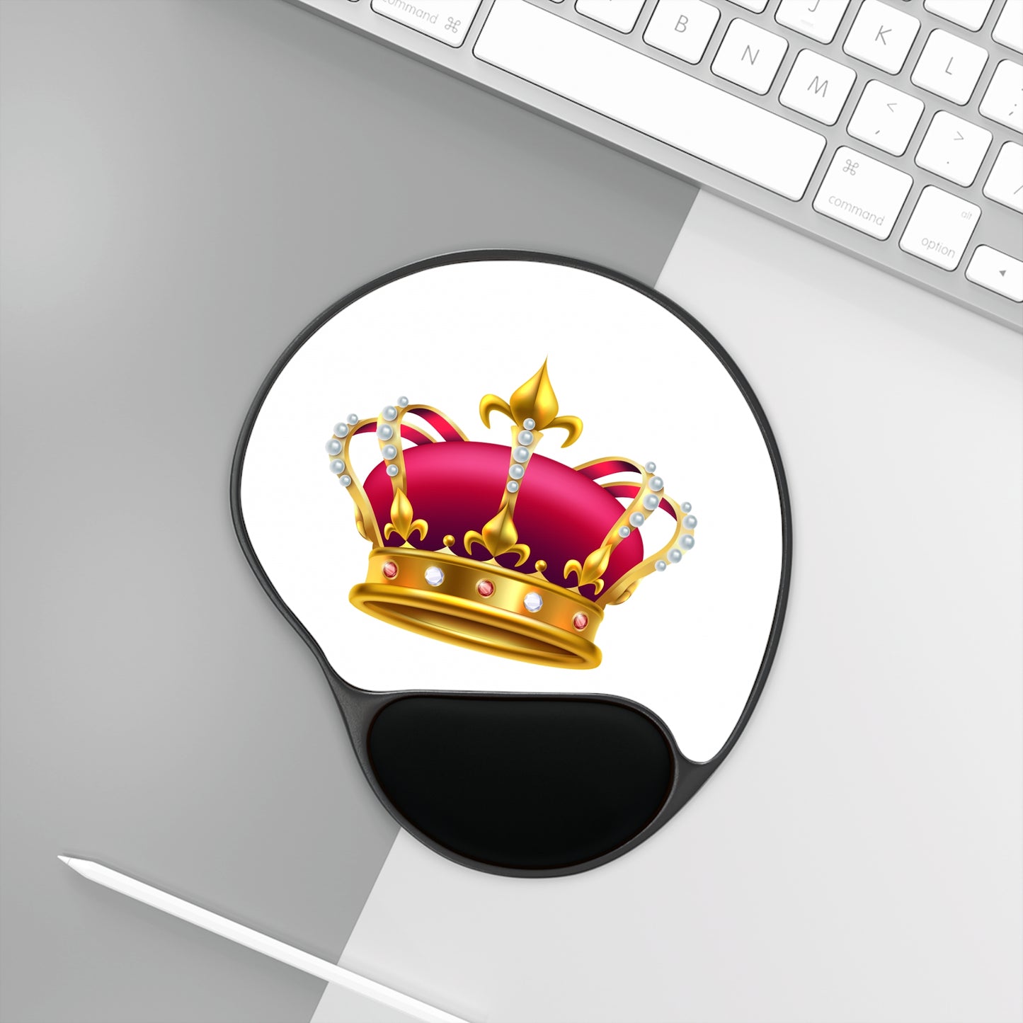 Royal Crown Mouse Pad with Wrist Rest, Office Decor, Gamer Gift, Ergonomic Support, Cute Desk Accessories, Computer Mousepad