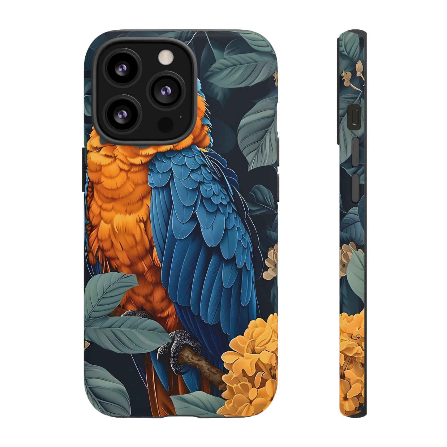 Tropical Parrot Phone Case - Tough Cases, Colorful Phone Cover, Nature Lover Gift, Floral Design, Bird Lover Accessory