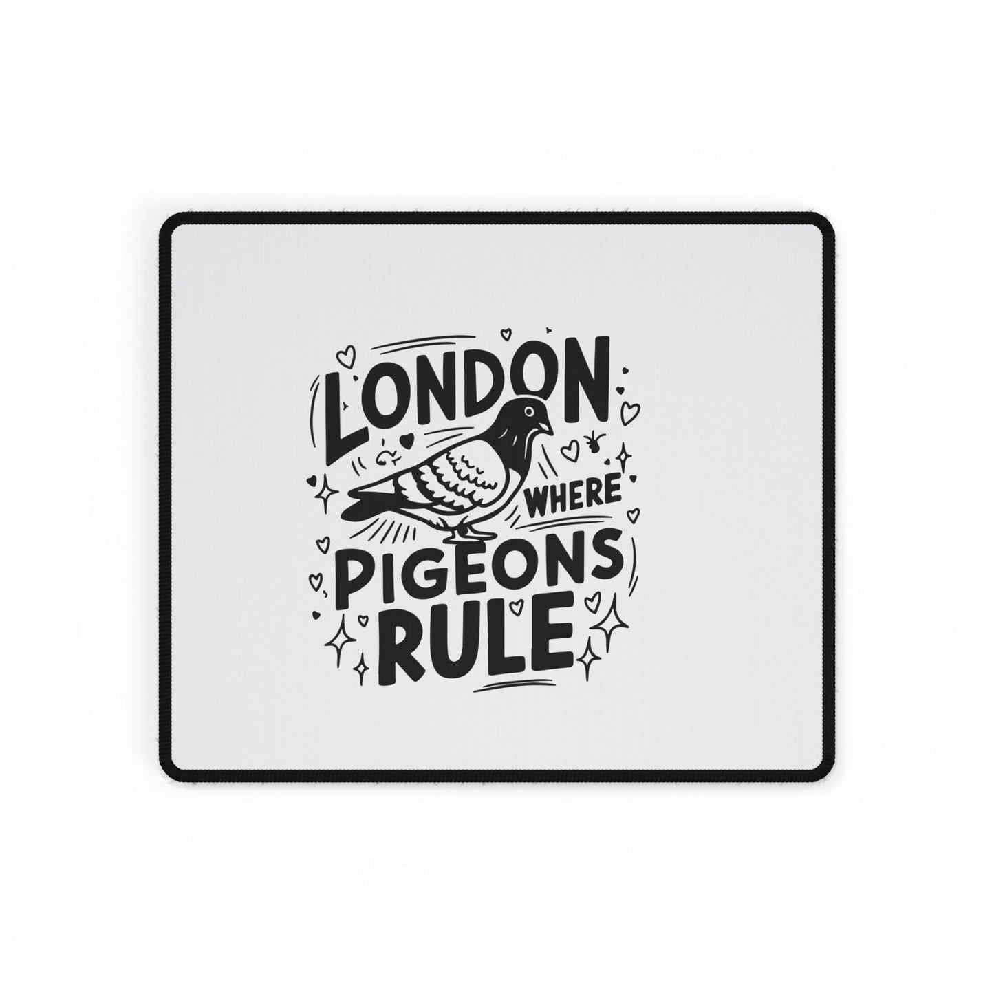 London Pigeon Desk Mat - Cute Office Decor, Desk Accessories, Gift for Bird Lovers, Unique Workspace Mat, Fun London Souvenir